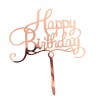 Decoratiune Topper pentru Tort, Cyrax, Model Happy Birthday, Tematica Aniversare, 10 cm, Roz