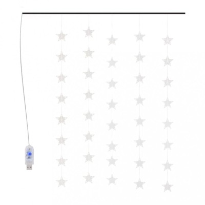 Instalatie lumini tip perdea stele 200 LED albastru 8 functii foto