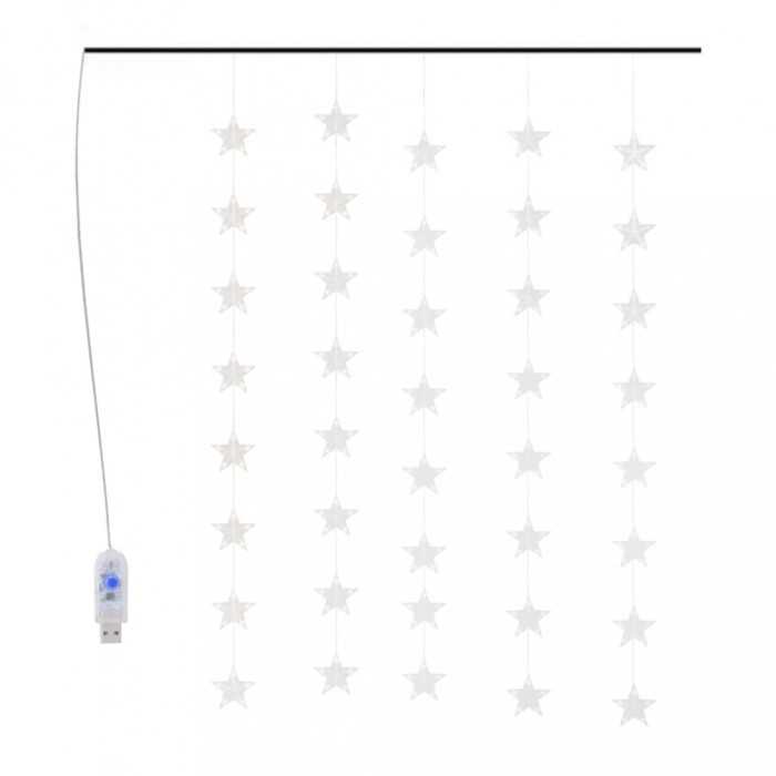 Instalatie lumini tip perdea stele 200 LED albastru 8 functii