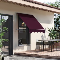 Outsunny Copertina de Soare Rulanta cu Unghi Reglabil 0-120?, Copertina Verticala de Exterior Anti UV, 180?70 cm, Ro?u foto
