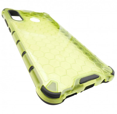 Husa tip capac spate Honeycomb Armor plastic verde deschis transparent + silicon negru pentru Huawei P30 Lite foto