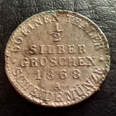 GERMANIA - PRUSSIA - 1/2 Groschen 1868 A (Jumatate de Gros) - Argint - Wilhelm I