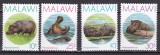 Malawi 1987 fauna hipopotami MI 485-488 MNH ww81