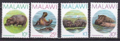 Malawi 1987 fauna hipopotami MI 485-488 MNH ww81 foto