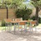 vidaXL Set de masă pentru grădină 5 pcs Gri și maro 140 x 80 x 75 cm