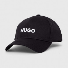 HUGO șapcă de baseball din bumbac culoarea negru, cu imprimeu 50496033
