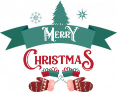Sticker decorativ, Merry Christmas , Verde, 68 cm, 4903ST-1 foto