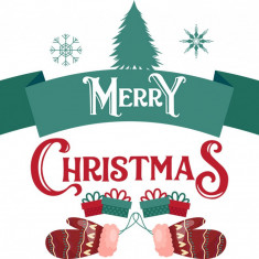 Sticker decorativ, Merry Christmas , Verde, 68 cm, 4903ST-1