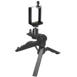 Trepied de mana multifunctional pentru telefon cu cap de bila metalic flexibil, suport smartphone reglabil 5.5, 8.5 cm, montura 1 4 inch, design tip p