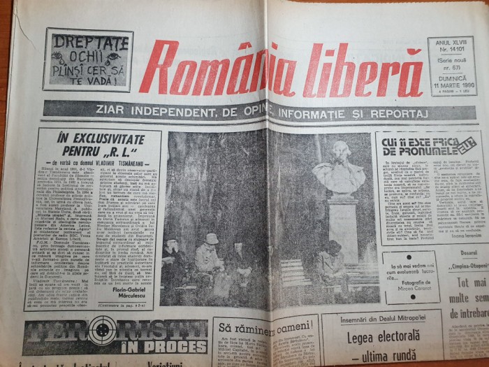 romania libera 11 martie 1990-gelu voican,,teroristii in proces
