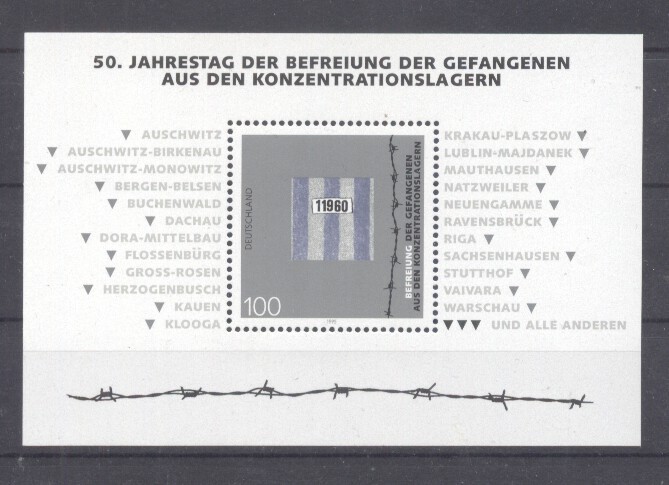 Germany Bundes 1995 Concentration camps perf. sheet Mi.B32 MNH DA.207