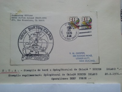 1976-SUA-Sparg. Burton Island-Oper.Deep Freeze -Plic circ. foto