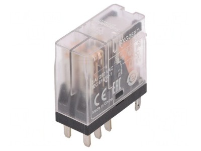 Releu electromagnetic DPDT 24VDC 5A 250VAC cu soclu foto
