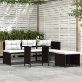 Gossi set mobilier de gradina, 4 piese, maro, poliratan