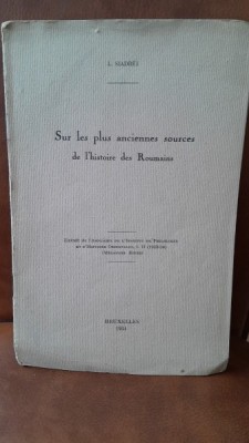 Sur les plus anciennes sources de l&amp;#039;histoire des Roumains - L. Siadbei foto