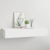 Raft de perete cu sertar, alb, 60x23,5x10 cm, MDF