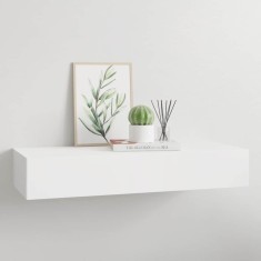 vidaXL Raft de perete cu sertar, alb, 60x23,5x10 cm, MDF