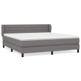 Cumpara ieftin Pat box spring cu saltea, gri inchis, 180x200 cm, textil