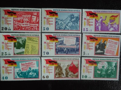 DDR-20 ANI DE LA INFRANGEREA FASCISMULUI-SERIE COMPLETA-NESTAMPILATE foto