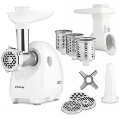 Masina de tocat carne Zelmer ZMM4048B, 1900 W, 2,5 kg capacitate de tocare pe minut, functionare silentioasa, 3 discuri din otel inoxidabil, capat pen foto