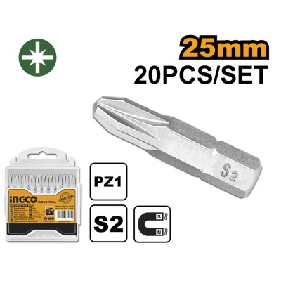 Set biti pz3 scurti 20 bucati - Ingco SDB11PZ313 foto