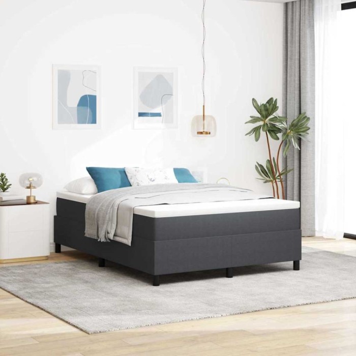vidaXL Pat cu arcuri Gri &icirc;nchis 140 x 200 cm Țesătură de catifea 3337413