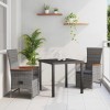 VidaXL Set de masă pentru grădină cu pernă 3 pcs Gri Rattan poli 3379450