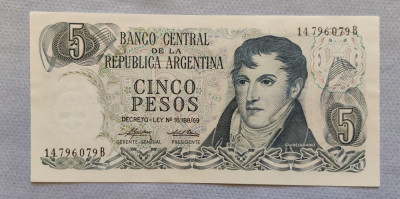 Argentina - 5 Pesos ND (1974) foto