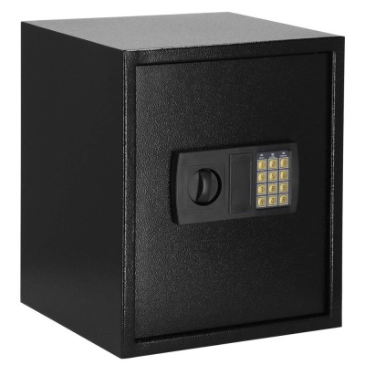 Seif electronic standard cu cifru si cheie, 415x350x310 mm, negru foto