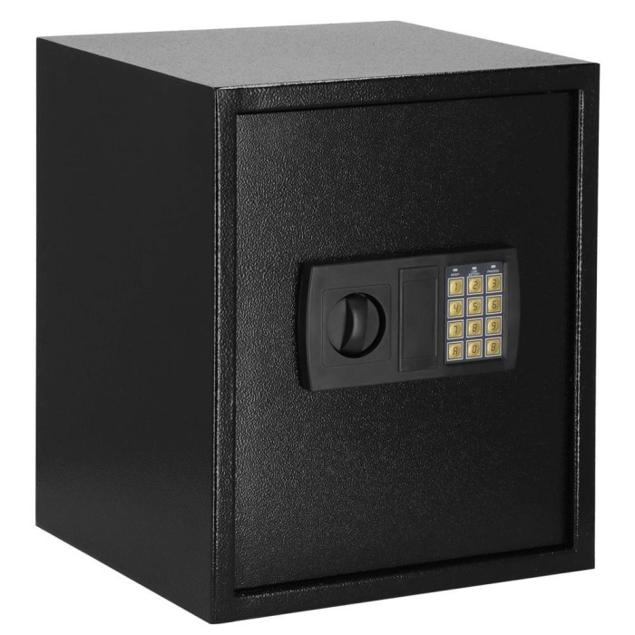 Seif electronic standard cu cifru si cheie, 415x350x310 mm, negru