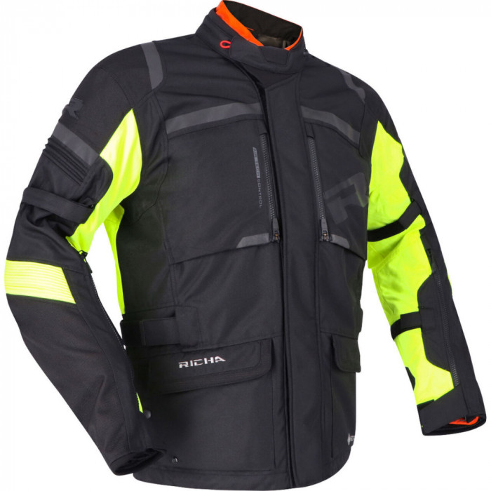 Geaca Moto Richa Brutus Gore-Tex Jacket, Negru/Galben, Extra-Large