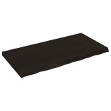 Cumpara ieftin Blat de baie, maro inchis, 120x60x(2-6) cm, lemn masiv tratat