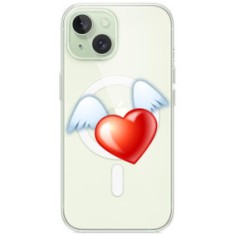 Husa personalizata apple iphone 15 plus, magsafe, angel heart foto