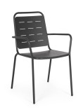 Cumpara ieftin Set 6 scaune gradina otel gri Yara 50x57.5x87h