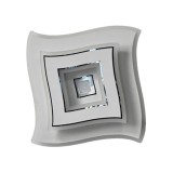 Cumpara ieftin Lustra LED 32cm, 100W, tip plafoniera, alba, telecomanda, lumina/rece/calda/neutra, intensitate reglabila
