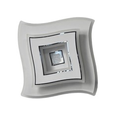 Lustra LED 32cm, 100W, tip plafoniera, alba, telecomanda, lumina/rece/calda/neutra, intensitate reglabila