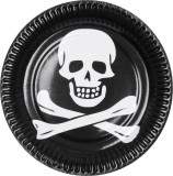 Set 6 farfurii Jolly Rogers, 23 cm, negru