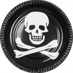 Set 6 farfurii Jolly Rogers, 23 cm, negru