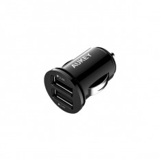 Incarcator Auto Dual USB Aukey CC-S1 Samsung iPhone Huawei LG Xiaomi Universal Negru foto