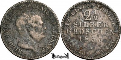 1853 A, 2&amp;frac12; Silber Groschen - Friedrich Wilhelm al IV-lea - Regatul Prusiei foto