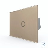 Cumpara ieftin Intrerupator touch cap scara/cruce Livolo din sticla, auriu, standard italian