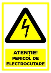 Indicator atentie pericol de electrocutare foto