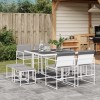 Gossi set mobilier de gradina, 9 piese, cu perne, alb, textilena