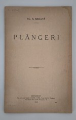 Carte veche 1915 Sc. N Balluta Plangeri Versuri carte rara
