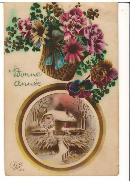 CPIB 16777 CARTE POSTALA - FELICITARE, BONNE ANNEE, VECHE, 1924