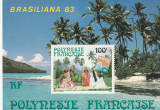 Polynesia 1983 Expo Brasiliana 83,colita dantelata,MNH,Bl.7, Organizatii internationale, Nestampilat