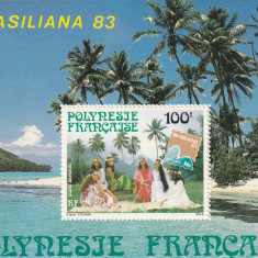 Polynesia 1983 Expo Brasiliana 83,colita dantelata,MNH,Bl.7