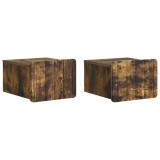 vidaXL Dulap de noapte suspendat 2 pcs Stejar fumuriu Lemn prelucrat 898266