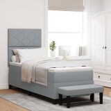 vidaXL Pat cu arcuri cu saltea Gri deschis 80 x 200 cm țesătură 3344100