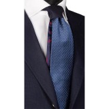 Cumpara ieftin Cravata Matase Barbati, Model Unicat, Albastru Metalizat/Bleumarin, 148cm, Made in Italy, Cutie Cadou